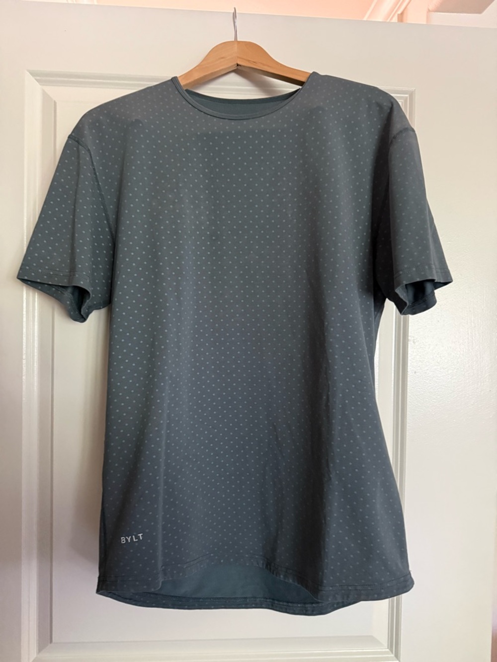 BYLT Basics Men's Short Sleeve Tee in Steel Gray with Micro Dot